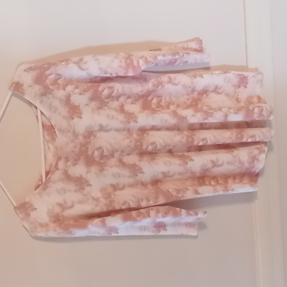 WALLPAPHER BNWT WOMEN'S PINK TIE TYE LONG SLEEVE SHIRT W CRISS CROSS BACK SZ S - Picture 4 of 13